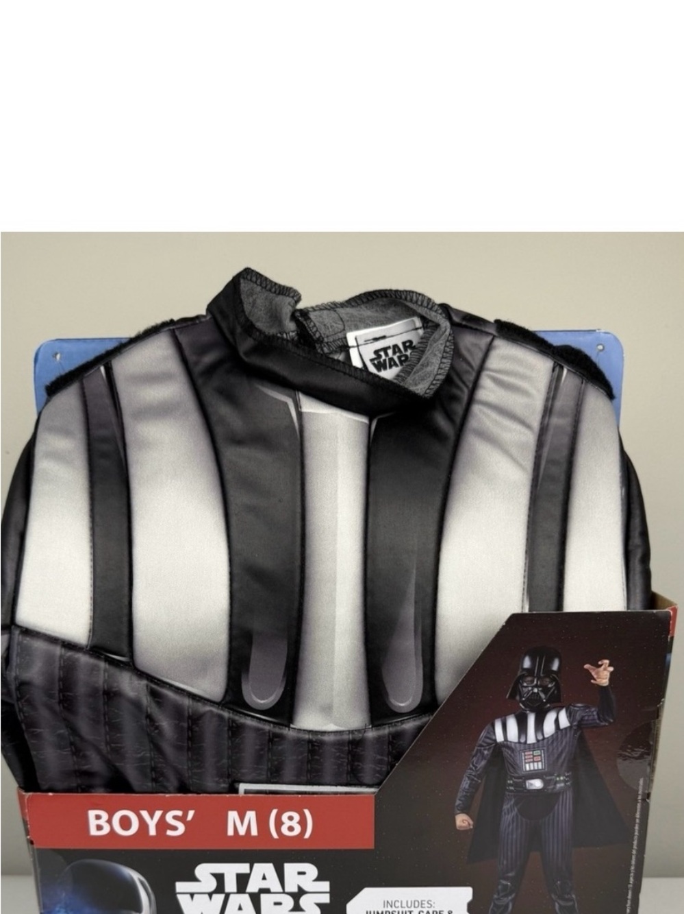 Star Wars Black, White and Red Costume Set - Jumpsuit, Cape & Plastic Mask